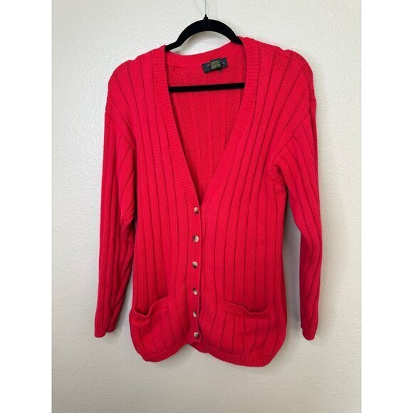 Vintage Charter Club Women's Red Cardigan Size‎ S long sleeve button up - Picture 2 of 6